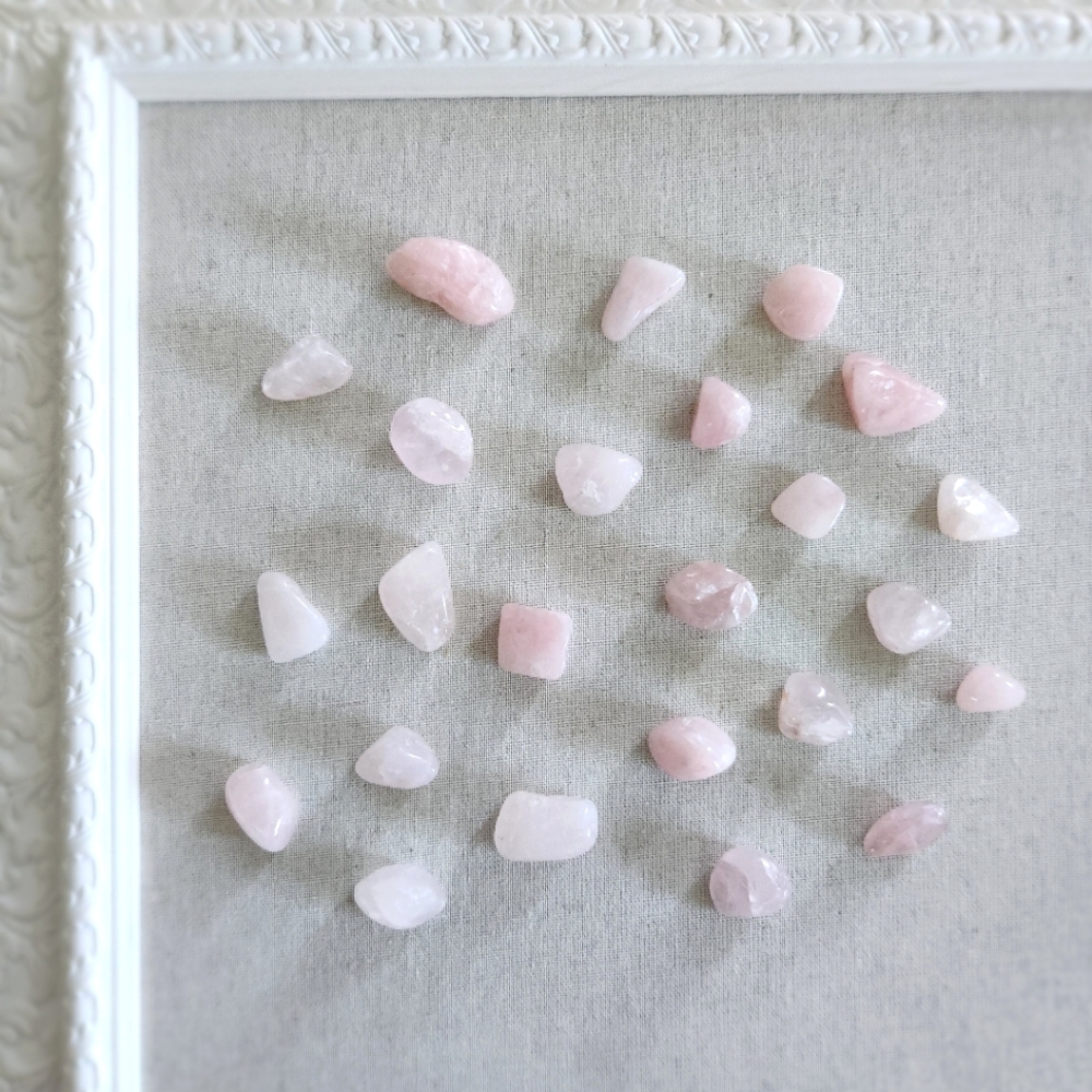 Rose quartz - 24 tumbles pieces of crystal gem rocks